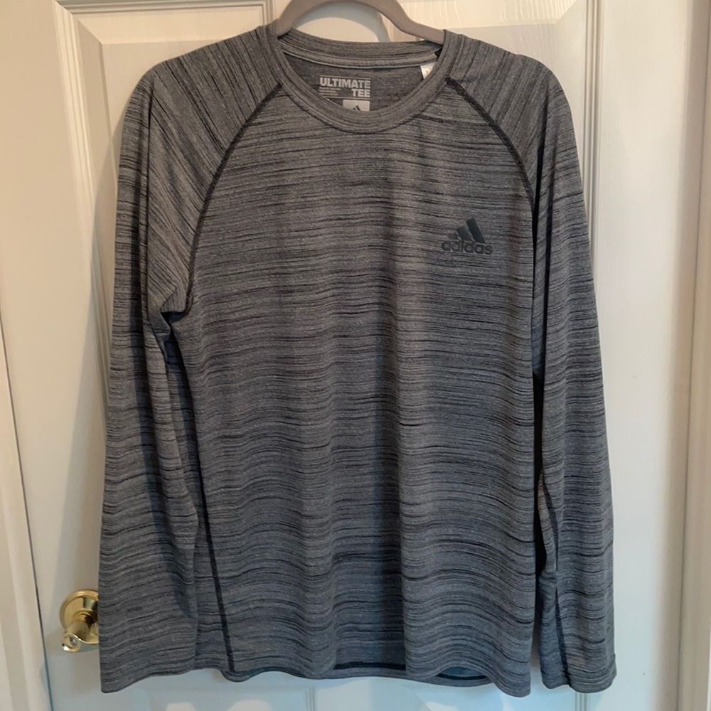 Adidas long sleeve workout shirt grey